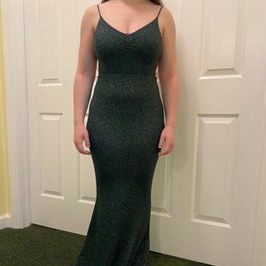 Windsor Irene Formal Backless Glitter Mermaid Dress - Hunter